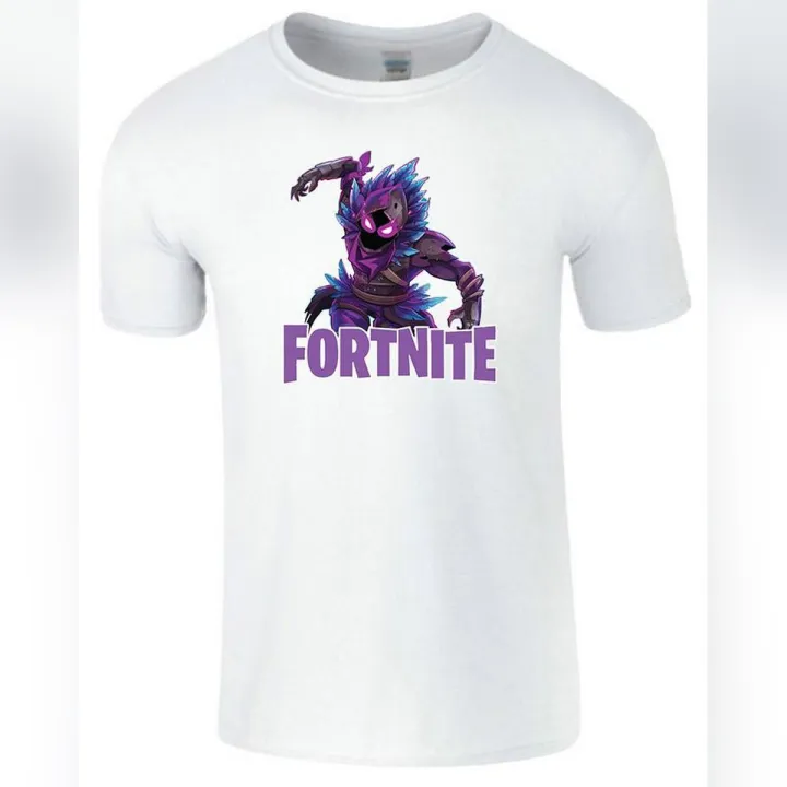 White%20Cotton%20T%20shirt%20Fortnite%20Raven%20Gaming%20Gamer%20Boys%20Top%20T-shirt%20Pub%20G%20-%20Image%203