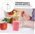380ML Glass Cup with Wooden Lid and Straw-Clear Tall Coffee Mugs with Handle for Iced Coffee, Tea, Beverages-Aesthetic Cups. 