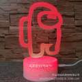 3D night light among us crack colorful remote control 16 color gift lamp bedside lamp table lamp. 