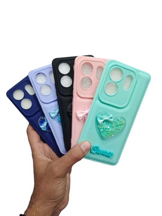 Infinix Zero 30 4G Cover Soft Heart Glitter Camera Protection Beautiful Girl Phone Case