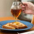 Easy Kitchen 200ML Transparent Glass Honey Juice Syrup Dispenser Pot Jar For Kitchen Bee Drip Storage. 