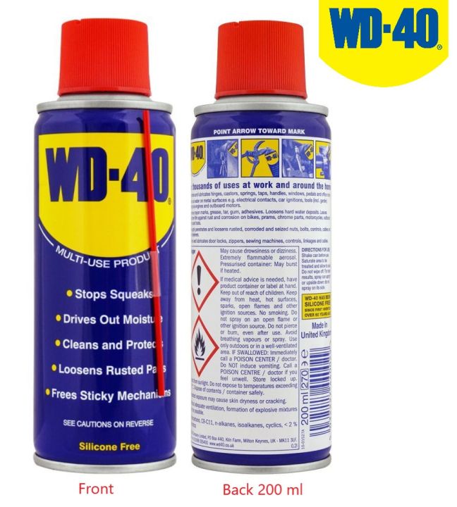 WD 40 Spray 200 ml Made In UK (Original ) Multi Use / Multipurpose Spray / Anti Rust Spray