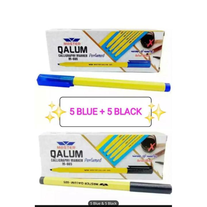 Master_%20Urdu%20Qalum%20605%20-%20Calligraphy%20Marker%20-%2010%20Markers%20-%20Blue%20&%20Black%20-%20Image%202