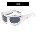 Fashion Y2K Cyberpunk Sunglasses Women Men UV400 Red Blue Shades Silver Mirror Lenses Vintage Outdoor Hiphop Eyewear Golven Toy. 