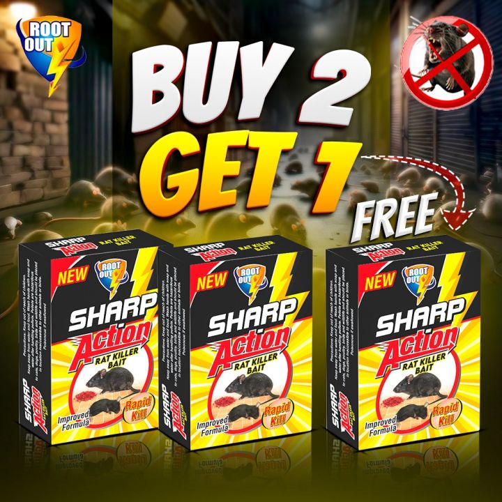 Fumigate Rats Sharp Action Rat Killer Bait | BUY 2 GET 1 FREE – 40gm | Powerful ...
