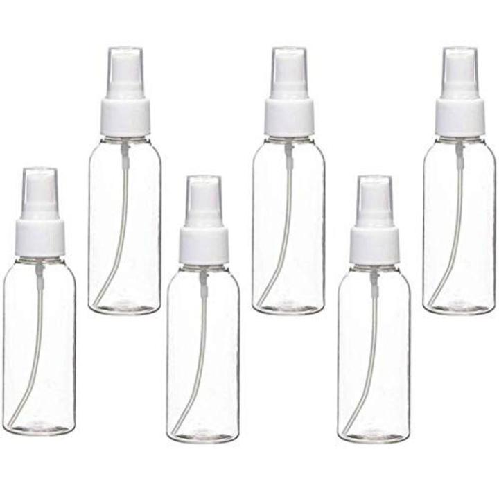Pack of 6 Empty Plastic Spray Bottle 120 ml refillable empty clear spray bottles Daraz.pk