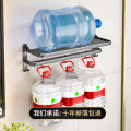 Bathroom rack without punching wall-mounted foldable bath towel rackgray space aluminum storage bathroom towel rack. 