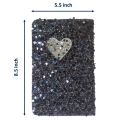 Sequin Diary For Girls With Heart Shape-Fancy Diary For Girls-Fancy Notebook-Fancy Journal-8.5x5.5 Inch. 