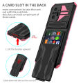 PlusCase for Xiaomi Redmi Note 10 Pro Case Card Slot Holder Lens Protect Casing Kickstand Shockproof Phone Back Cover. 