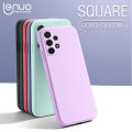 Lenuo Luxury Original Square Liquid Silicone Phone Case Samsung Galaxy A32 4G Thin Soft Back Cover Candy Casing. 