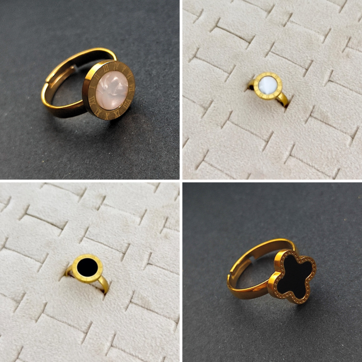 Adjustable Clover Ring | Roman Numeral Ring | Anti Tarnish Ring - Beeba