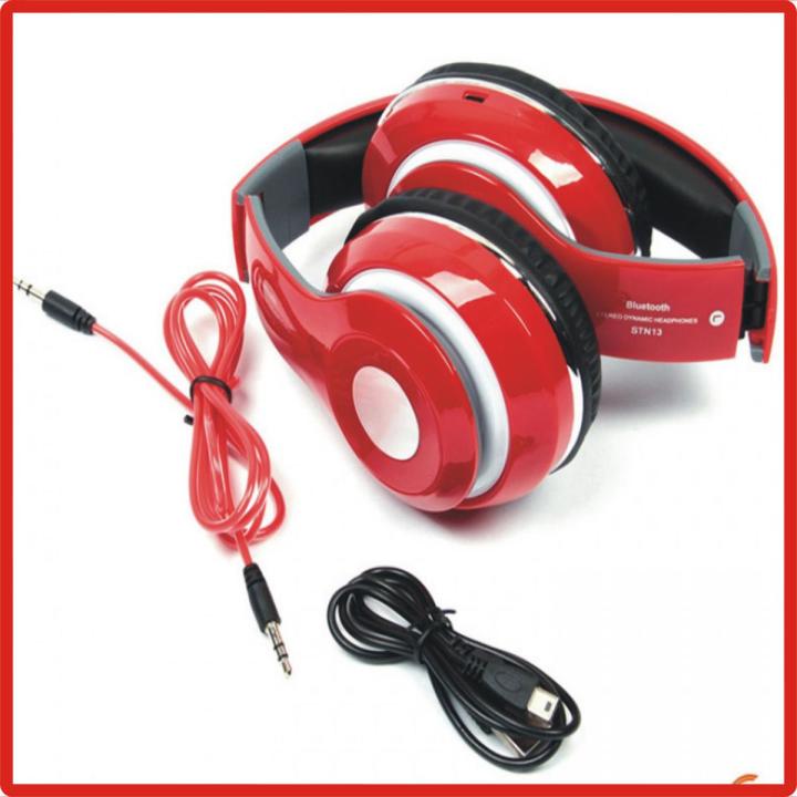 WIRELESS STEREO HEADPHONE WITH BUILT IN BLUETOOTH, FM RADIO, MP3 PLAYER, SD CARD PORT, MEMORY CARD PORT, AUX MODE AND MIC FOR CALLS