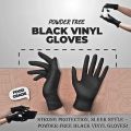 Black Vinyl Gloves Disposable Powder-Free & Latex-Free ( 2–100 Pieces ) - Vinyl Gloves for Versatile Use: Medical, Food Handling, Cleaning, Lab Work, DIY Projects, Gardening, Pet Grooming, Painting, PVC (polyvinyl chloride) X-Large ( Extra Large ). 