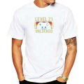 Gaming Vintage 21st Birthday Gift 21 Year Old Boy Girl Gamer T-Shirt Birthday Tops Shirts Cotton Mens Tshirts Birthday. 