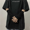 【Qian poem li Store】Cool Street Anime Dark Ninja Style Arm Fashion Cosplay Ninja Knitted Half-Finger Sleeves. 