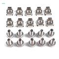2x10 Pack Lot - M5x16 Rack Mount Cage Nuts & Screws w/ Washers - Square Clips. 