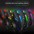 RGB Gaming Mouse With Mousepad 7 Light Breathing Colours In Mouse And Red Medium Size Mouse Pad All Sides Stitched USB. 