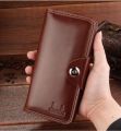Long Wallet Personalized Fashion Leather Wallet Leisure Quality Pu Wallet -Brown. 