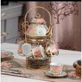 14 pieces Important Quality Tea Set With Metal stand. 