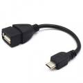 Short Micro USB (Male) to USB 2.0 (Female) OTG Adapter Cable for Phone / Tablet. 