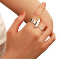Pack of 2 Golden Moon Rings for Lovers Adjustable Silver Moon Rings for Girls Engagement Gift for Lovers. 