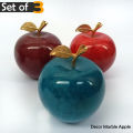 Set of 3 Marble Apples, Handcrafted Decoration, Onyx Marble Apple Decoration For Home, Marble Apple Paperweight for Desktop, Office Table, Living Room (2.5 inch). 