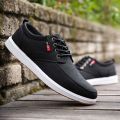 Mens Casual Canvas Sneakers Lace Up Fashion Flat Walking Shoes. 