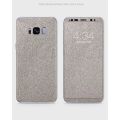 Samsung S8 Phone Skin Front Back And Sides Grey Suede Leather Velvet Texture Skin. 