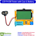 LCR-T4 ESR Transistor Tester Meter with Battery & Case | Digital Capacitor Inductor Resistor MOSFET PNP NPN Diode Triode Analyzer for Electronics Testing by Electrica. 