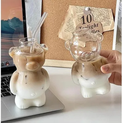 Cartoon Bear Glass Coffee Mug