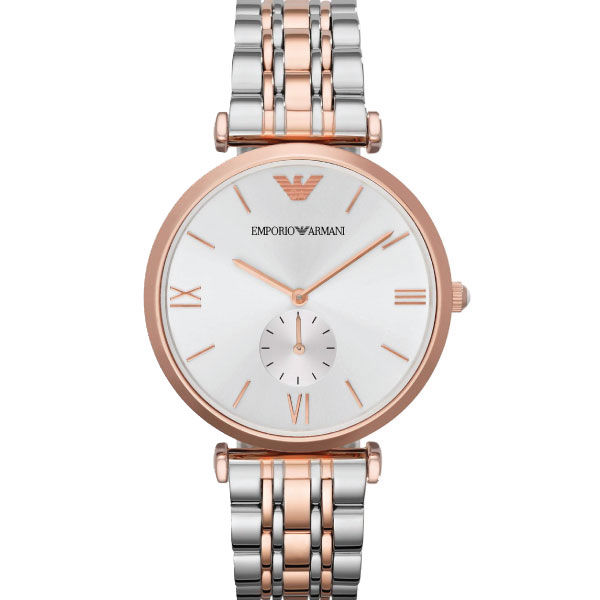 Emporio Armani Two-tone Stainless Steel Silver Dial Quartz Watch for Ladies - AR1677