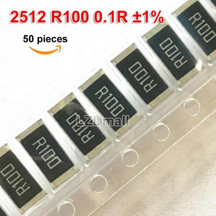 50pcs 2512 R100 SMD Resistor R100 1W 1% 0.1R 0.1 ohm Resistance New Original