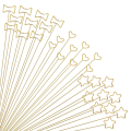 20 Pcs Gold Flower Card Holder Sticks, 12 Inch Metal Wire Floral Picks, Gold Flower Pick Card Holder,Heart, Circle. 