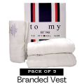 Pack of - 3 Men's Vest in SANDO Style -100 % COTTON Bunyan - Branded Summer Gift Pack Inner wear. 