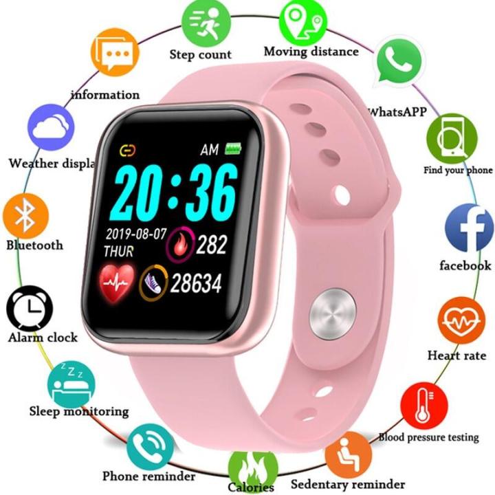 Relo Touch Screen Smart Digital Watch for Women Sports Waterproof Watch Men Heart Rate Monitor Blood Pressure Fitness Tracker for Android IOS Iphone Smartwatch