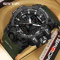 Sanda Military Industry Quality Trend Waterproof and Anti drop Multifunctional Outdoor Sports Watch SD6126-11. 
