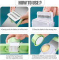 Vegetable Cutter | 5 in 1 Multifunctional Vegetable and Fruit Slicer | Stainless Steel Mandoline Chopper and Cutter. 