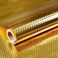 Aluminum Roll Self Adhesive Wall Paper Roll Peel and Stick for Shelf Drawer Liner Kitchen Backsplash Peel and Stick Wallpaper Golden Aluminum (200x60Cm). 