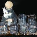 Hexagonal design water Glass set with tray. 