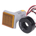Digital Panel Light Ampere amp Volt Meter 0-100 Amp 2in1 light meter 22mm meter front square back round meter. 