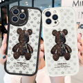 AMORVOR for Infinix Smart 5 Back Cover Fashion Robot Bear Print PU Leather Case Soft Silicone Edge Phone Cases. 