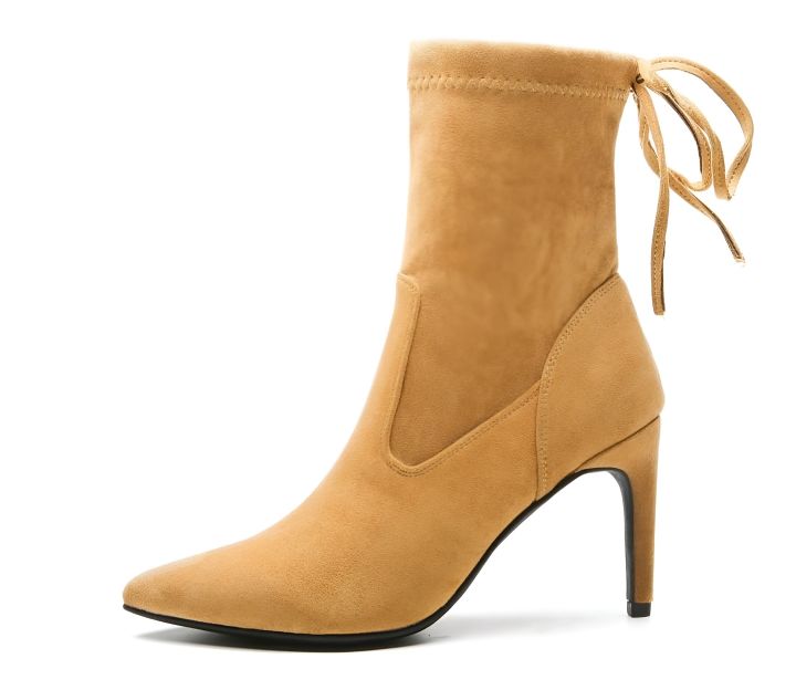 Elegant Women's Lady Pointy toe Cross Strap Ankle Boot casual Stiletto Heel Shoes