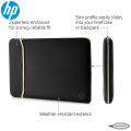 HP 14" Inch Black & Gold Reversible Neoprene Sleeve for Laptop/Chromebook/Mac. 