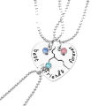 Best Friends Forever 3/4pcs/set Stitching Heart Pendant Necklace Three Colors Crystal Couple Friendship Necklace Gift Jewelry. 
