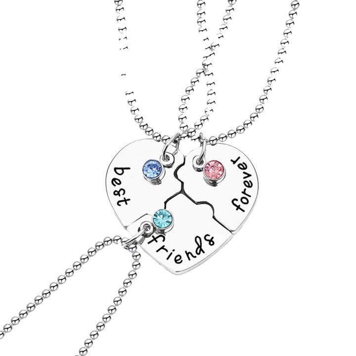 %E3%80%90Hot%20demand%E3%80%91Best%20Friends%20Forever%203/4pcs/set%20Stitching%20Heart%20Pendant%20Necklace%20Three%20Colors%20Crystal%20Couple%20Friendship%20Necklace%20Gift%20Jewelry%20-%20Image%202