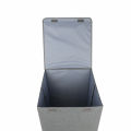 Dulex Foldable Fabric Laundry Basket Hamper Lid & Handle Ideal for Clothes Storage Fabric Storage Box & Square Baskit Bins Cloth Organizer Cubes Organizer with Handles Jewelry And Makeup Storage Box with Dual Handles with Lid. 