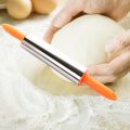 Stainless Steel Rolling Pin with Plastic Handles, Dough Roller for Pizza, Baking, Belan, Belana, Belna, Pie and Cookie with Plastic Handle & Nonstick Surface Roller, Essential Kitchen Utensil Tools Gift Ideas for Bakers -Traditional Pins 10" inch Barrell. 