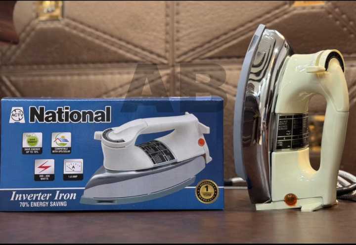 Inverter iron 400 watt 2.2amp energy consumption, 1 year warranty, heavy weight dry iron
