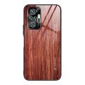 For Xiaomi Redmi Note 10 Pro / Pro Max Wood Grain Tempered Glass + TPU Shockproof Case(M02). 