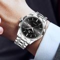 Men's Business Watch, VA VA VOOM Popular Stainless Steel Waterproof Calendar Quartz Watch. 